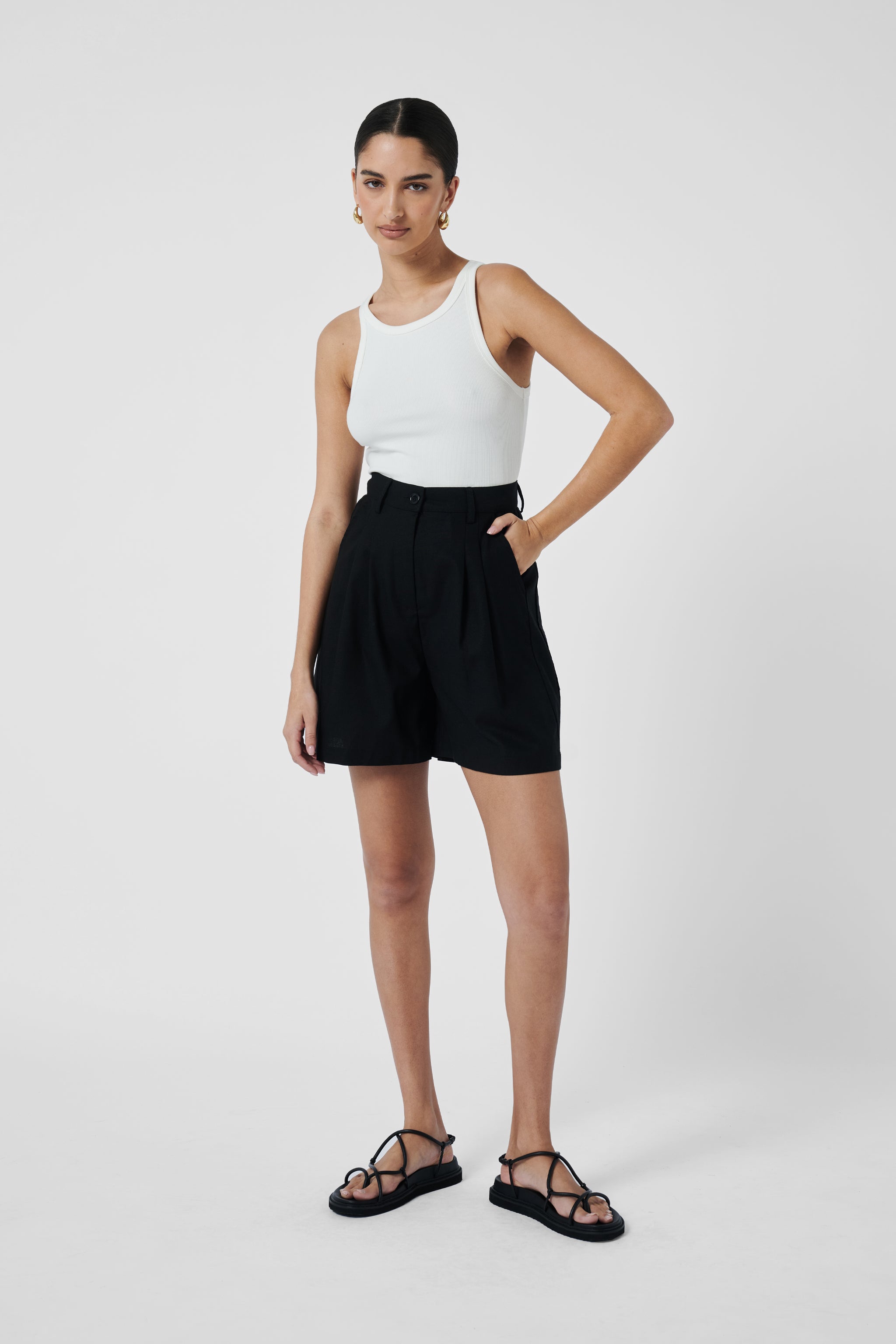 ROTATE HIGH NECK RIB SINGLET MVN